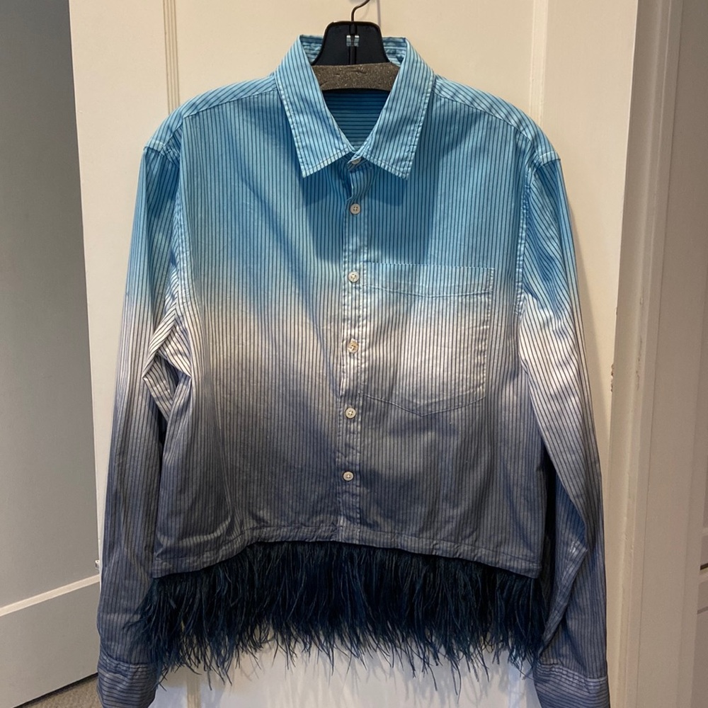[Opening Ceremony] Feather-Trim Dip-Dye, ombré, Oxford Button Down M/L